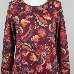 BOHO-CHIC LONG SLEEVE, CREW NECK CHICO BLOUSE. NEW WITH TAGS.SIZE 2